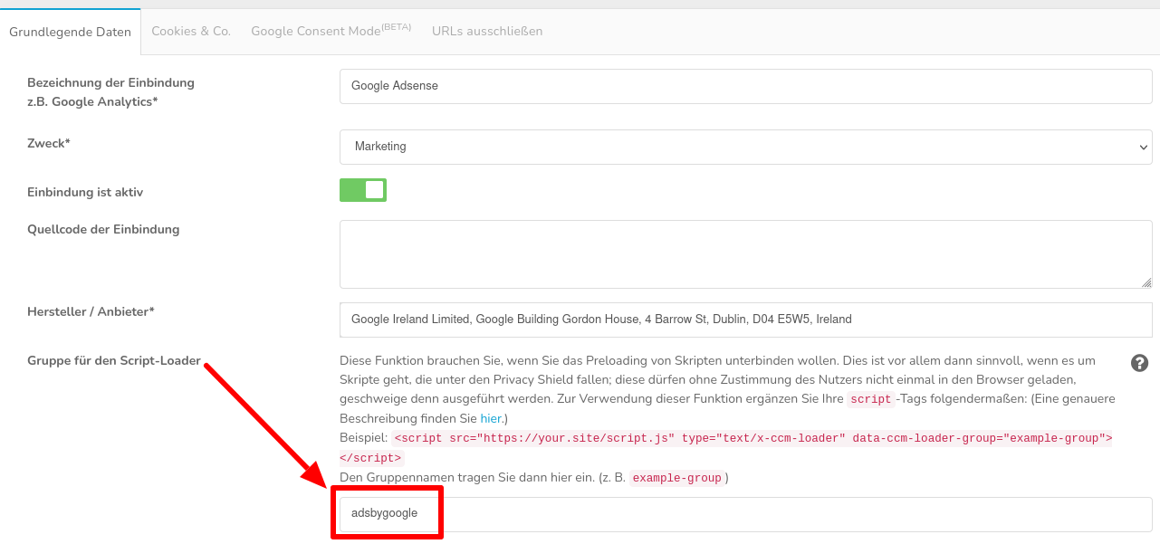 CCM19 Gruppenname definieren.png